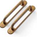 2 Pack Antique Brass 5" Hole Center Cabinet Pull with Backplate