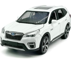 1:30 Scale 2021 Forester e-Boxer SUV Model Toy Car Metal Diecast Toy Vehicle, Doors Open, Light Sound, Pull Back, Toys for Boys Kids Gifts, Men Collection, Home Office Dcor, White