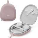 Headphone Case Hard Shell Super-Slim for Sony/JBL/Bose/Soundcore Anker/BERIBES KVIDIO TOZO JLab Over-Ear Headphones Universal Portable Travel Organizer Bag (Pink)
