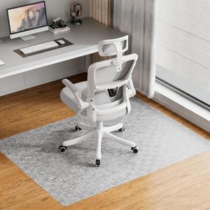 Delamu Office Chair Mat for Hardwood Floor, 30"48" Non-Slip PVC Woven Desk Chair Mat, Heavy Duty Hard Floor Protector for Rolling Chair, Office Desk Chair Mats, Light Gray