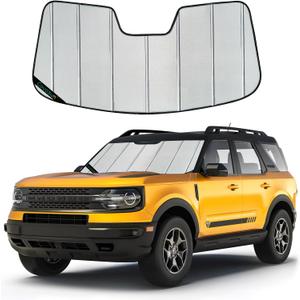 Windshield Sunshade for Ford Bronco Sport, Premium Folding Windshield Sun Shade for Ford Bronco Sport (2021-2025), Window Sunshade Sun Visor Protector Blocks UV Rays (Silver)