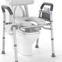 Raised Toilet Seat with Handles 400lb - Adjustable 3 in 1 Commode Chair for Toilet with Arms, Toilet Riser with Handles, Toilet Chair Over Toilet, Handicap Toilet Seat
