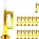 Toyvian Toy Trumpet Childrens Trumpet 14pcs Plastic Kids Instrument Party Noise Makers Kids Birthday Party Favors Golden Air Horn