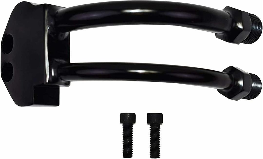 Performance Black A/C Compressor Curved Manifold Compatible with Sanden SD7B10 7176 SD7 Style