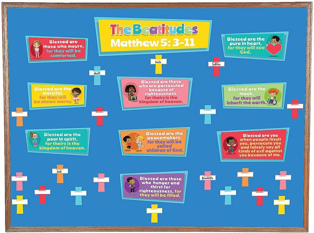 Write-On Beatitudes Bulletin Board Set, 5 Pieces, 24.5 x 16