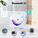 MICOCIOUS Bluetooth Portable Home CD Music Player with Remote Control, Timer, Built-in Speakers and LED Display - FM Radio Boombox (White)