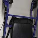Drive Medical 10257BL-1 4 Wheel Rollator Walker With Seat, Steel Rolling Walker, Height Adjustable, 7.5" Wheels, Removable Back Support, 300 Pound Weight Capacity, Blue