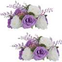 NUPTIO Flower Balls for Centerpieces Wedding: 2 Pcs 9.4 inch Diameter Light Purple & White Artificial Flower Ball Arrangement Bouquet Centerpiece for Tables - Fake Rose Flowers for Wedding Decor