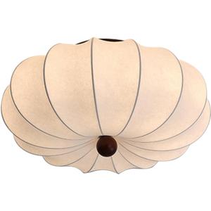 KCO Lighting Modern Silk Flush Mount Ceiling Light Japanese Lantern Ceiling Lamp Large Semi Flush Mount Ceiling Light Fixture White Fabric Drum Shade Chandelier