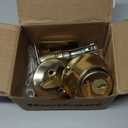 Kwikset 660 Deadbolt Deadbolt Lock, Polished Brass Round Exterior Keyed Front Entry Door, Pick Resistant SmartKey Rekey Security, Single Cylinder Dead Bolt