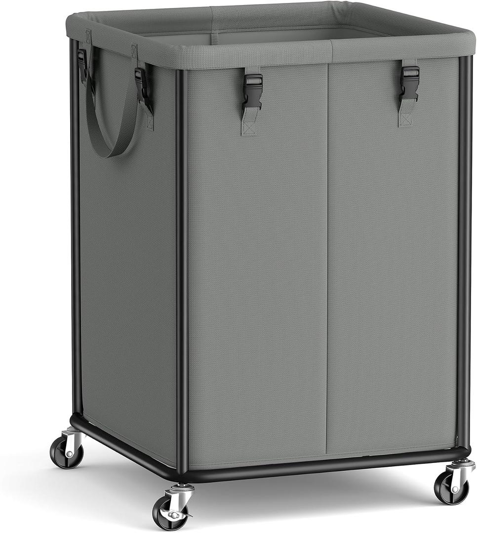 SONGMICS Laundry Basket with Wheels, Removable Liner Bag, 45 Gallon (170 L), 170L-Rectangular