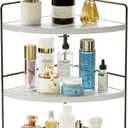 ZGO 3-Tier Bathroom Organizer Countertop, Corner Bathroom Counter Organizer, Makeup Organizer for Vanity Skincare Organizers and Storage, Kitchen Counter Shelf Organizer Perfume Organizer(White)