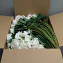 Hotop 120 Pcs Roses Artificial Flowers in Bulk,Long Stem Artificial Flower Bouquet,Silk Real Touch Fake Rose for Wedding Party Table Centerpieces Decor Valentines Gifts(White)