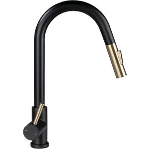Lippert Flow Max Bullet Pull-Down Kitchen Faucet with 304-Grade Stainless Steel Construction, Single-Handle Operation, Single-Hole Installation, 360-Degree Swivel, 2.2 GPM Flow Rate - 2024000071