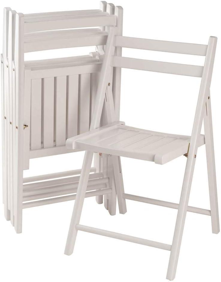 Winsome Robin Folding Set White Chair, Medium, 4-PC (17.64W x 19.8D x 32.68H In)