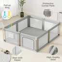 Foldable Baby Playpen with Mat, 79x71 Foldable Play Pen for Babies and Toddlers, Baby Playpen with Portable Design, Collapsible Play Yard for Fence Indoor and Outdoor