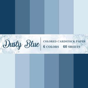 AnyDesign 60 Sheet 8.5 x 11 Inch Blue Thick Paper Card Stock 6 Gradient Colors Paper Cards Colored Scrapbook Paper for Prints DIY Arts Crafts Making School Office Home Supplies, 65lb