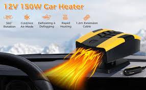 Pycoal Car Heater, 12V Portable Heater for Car Fast Heating Defogging & Defrosting, 2In1 Heating & Natural Wind Car Defroster, 360° Rotary Portable Car Heater with Automatic Poweroff Protection
