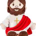 Jesus Plush Doll Jesus Plushie Stuffed Toy Christian Stuff Religious for Kids Christening Easter 13" (Red)