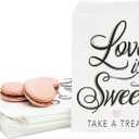 100 Pack Love is Sweet Paper Treat Bags, Party Favor Bags for Kids Goodie, Gifts, Decorations, 5x7 in