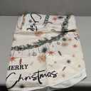 Horaldaily Christmas Tablecloth 6084 Inch Oval, Christmas Trees Ball Ornaments Washable Table Cover for Party Picnic Dinner Decor (Beige)