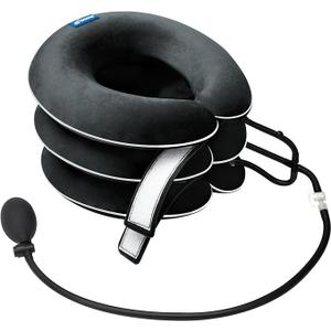 S Cervical Neck Traction Device for Instant Neck Pain Relief - Inflatable & Adjustable Neck Stretcher Neck Support Brace, Neck Traction Pillow for Home Use Neck Decompression