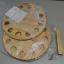 PLUSINNO V12 Fishing Rod Holders for Garage, Vertical Fishing Pole Holders Wooden Round Floor Stand, Fishing Rod Rack Holds up to 12 Rods or Fishing Nets Storage Organizer Racks, Fishing Gifts for Men