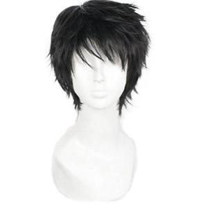 Men Short Black Multifunction Fluffy Layered Cosplay For Men