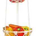 3 Tier Macrame Hanging Fruit Basket, Boho Vegetable Holder for Kitchen Food Storage with Hook, Bohemian Cotton Produce Multi Organizer, Plant Hanger Decor for Home Living Room Women Christmas Gift