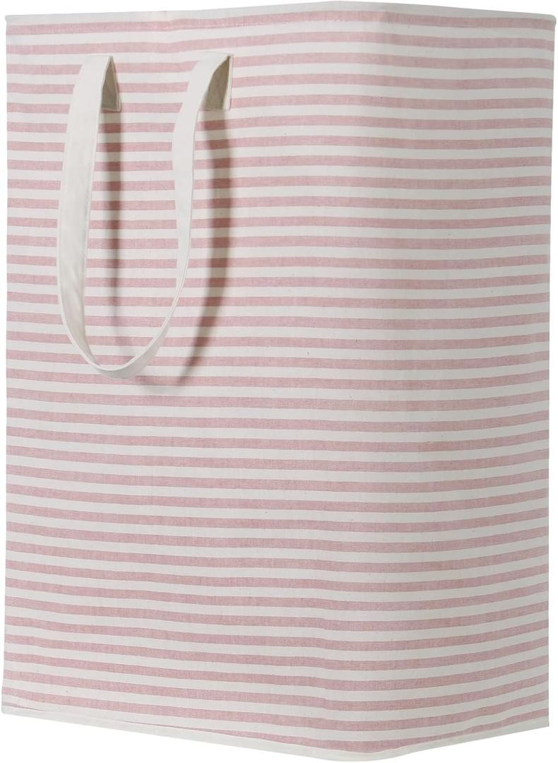 Lifewit Laundry Hamper Large Collapsible Laundry Basket, Freestanding Waterproof Clothes Hamper Storage with Easy Carry Handles for Clothes in Bedroom Bathroom College Dorm for Adults, Pink, 80L 