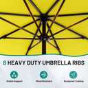 AreShark 9 FT Patio Umbrella for Outdoor, Outdoor Table Umbrella with Push Button Tilt and Crank, Outdoor Patio Umbrellas with 8 Sturdy Ribs for Market, Garden, Pool (Yellow)