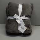 UGG Euphoria Faux Fur Throw Blanket, Oversized Soft Throw for Bed or Couch, Luxury Bedroom Decor, Plush Blankets, Machine Washable, 50-inch x 70-inch, Charcoal Grey