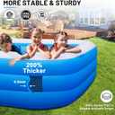 Large Inflatable Pool for Adults, 120"x70"x22" Oversized Thickened Blow Up Pool for Family, Full-Sized Swimming Pool for Backyard, Garden and Outdoor Fun