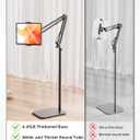 Tablet Floor Stand with 4.5LB Heavy Metal Base,Overhead Bed Phone Stand Angle Height Adjustable Holder, Universal Phone Mount for iPad iPhone Pro Air Mini, Samsung Tab, Kindle, E-Readers...