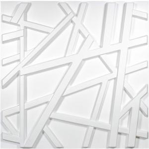 Art3d 19.7" x 19.7" (Pack Of 12) Wall Panel Stripes , White