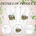 Pickmesh 100 Pcs Derby Plastic Cups Bulk 12 oz Derby Day Decorations, Run for The Roses, Horse Racing Disposable Tumblers Clear Mint Julep Cups for Horse Racing Party Favors Decorations