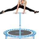 ZCMHAXJ Foldable Mini Trampoline, 40" Rebounder Trampoline for Adults & Kids, 450lbs Capacity with T-Shaped Adjustable Bar, Indoor Fitness Workout Exercise Equipment