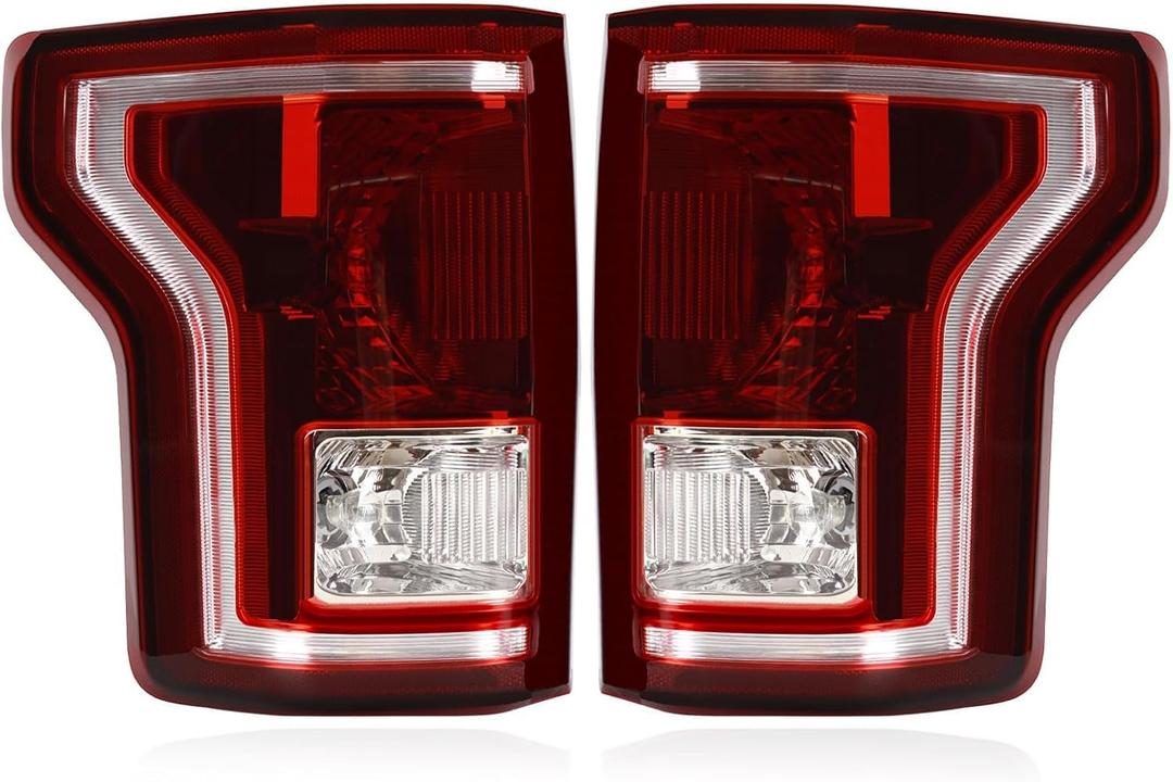 Tail lights Assembly Compatible with 2015 2016 2017 F-150 F150 Smoke Lens Rear Light Taillights Replacement for FL3Z13405A FO2800239 FL3Z13404A FO2801239