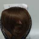 viviaBella Women 10" Twist Braid Headband Straight Hairpieces Human Hair Clip In Topper Hair Extension With Bangs Invisible Natural (Medium Brown)