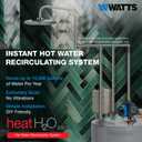 Watts Heat H2O Hot Water Recirculation System w/Programmable Timer, Instant Hot Water, , Pump, 2 Adapters, Sensor Valve, Mounting Screws, 2 Supply Lines, Easy DIY Install (0955805)