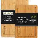 Daniks Bamboo Cutting Board Set of 2 with Juice Groove, XL 16x12 & L 13x9 in  Cutting Boards for Kitchen, Meal Prep, Serving & Charcuterie, HeavyDuty