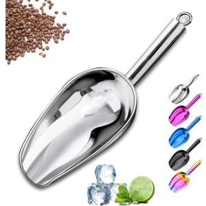 Metal Ice Scoop, Kitchen Ice Scooper, Stainless Steel, 3 OZ, Silver