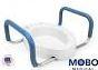 Mobo Medical Elongated Raised Toilet Seat W/ Padded Handles, 3.5" Lift