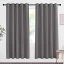 NICETOWN Blackout Doorway Curtain Drape 72 inch Long - Grommet Noise Reducing Thermal Insulated Solid Modern Window Treatments for Bedroom (1 Panel, 66 x 72 Inch, Gray)