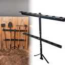 8 Tool Holes Trailer Tool Rack w/Rear Support | Thickened Base Heavy Duty Steel Shovel Holder | Landscape Hand Tool Rack Compatible with Open Trailers, Lawn, Yard