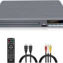 Region Free DVD Player DVD-198 Grey, CD Player for Home Stereo System, DVD Player with HDMI & AV & Coaxial Output & USB Input, 1080P Upscaling, All Region 1~6, Breakpoint Memory (Non-Blu-ray)
