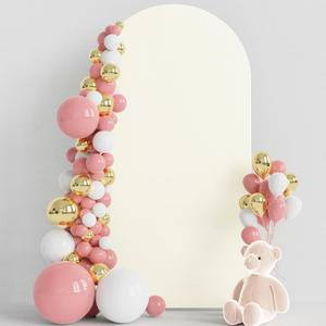 Wokceer 6.6FT Wedding Arch Backdrop Cover Spandex Fitted Ivory Wedding Arch Covers Round Top Chiara Arches Backdrop Cover for Birthday Party Ceremony Banquet Decoration.