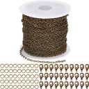 SUNNYCLUE 32.8Feet/10m Antique Bronze Chain Bulk Brass Curb Link 2.6x2x0.3mm Links Cable Chains for Jewelry Making Findings 100Pcs Iron Jump Rings 30Pcs Brass Lobster Clasps Necklace Bracelet Supplies
