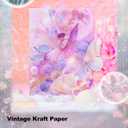 60 Sheets Fantasy Scrapbook Paper – Dreamlike Aesthetic Journal Ephemera with Ocean, Castle, Fairy Designs for Collage, Junk Journal, DIY Crafting, Decorative Paper with Vintage Envelope
