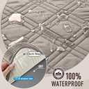 TAOCOCO Waterproof Couch Covers for Pets Dogs with Non Slip Backing, Sofa Seat Covers with Side Pocket for 3 Cushion Couch Washable Dog Couch Cover Protector Sofa Slipcovers(Sofa Plus, Light Brown) Sofa Plus(Seat Width: 72.4'')